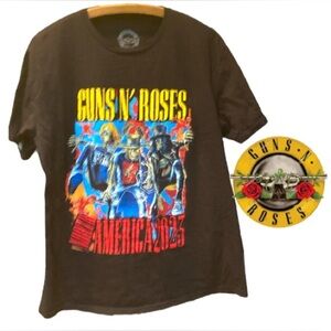 Guns N’ Roses 2023 Tour T-Shirt Men’s Large Black Band Tee Rock Concert Merch